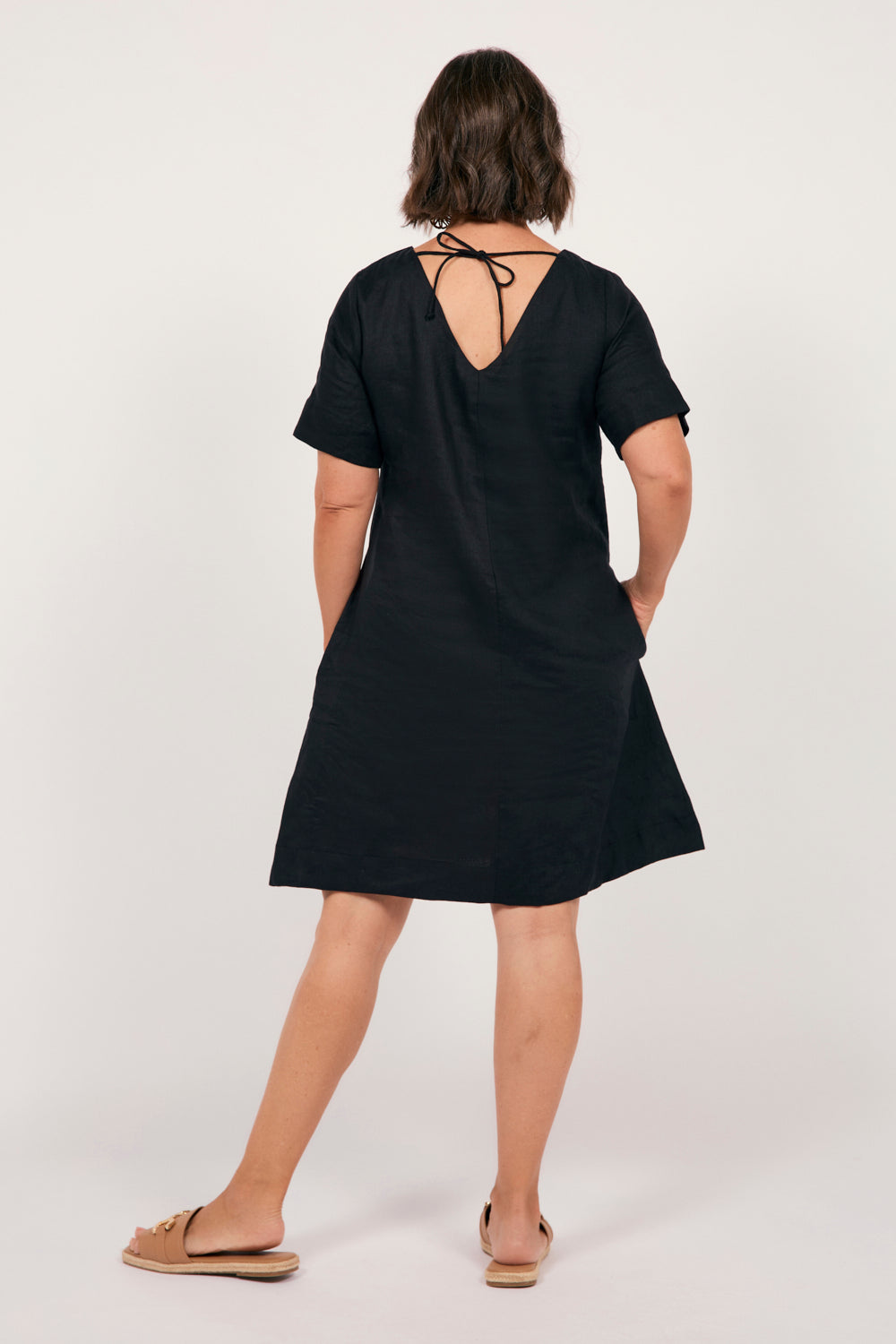 Tilly Linen 2-Way Tunic Dress in Black