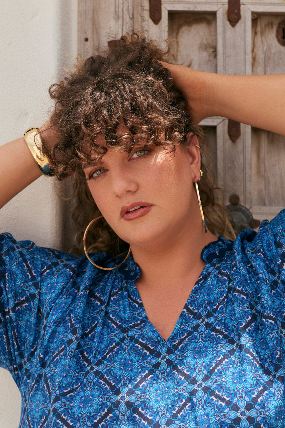 Valentina Cotton Silk Tiered Frill Dress in Nomad Nights