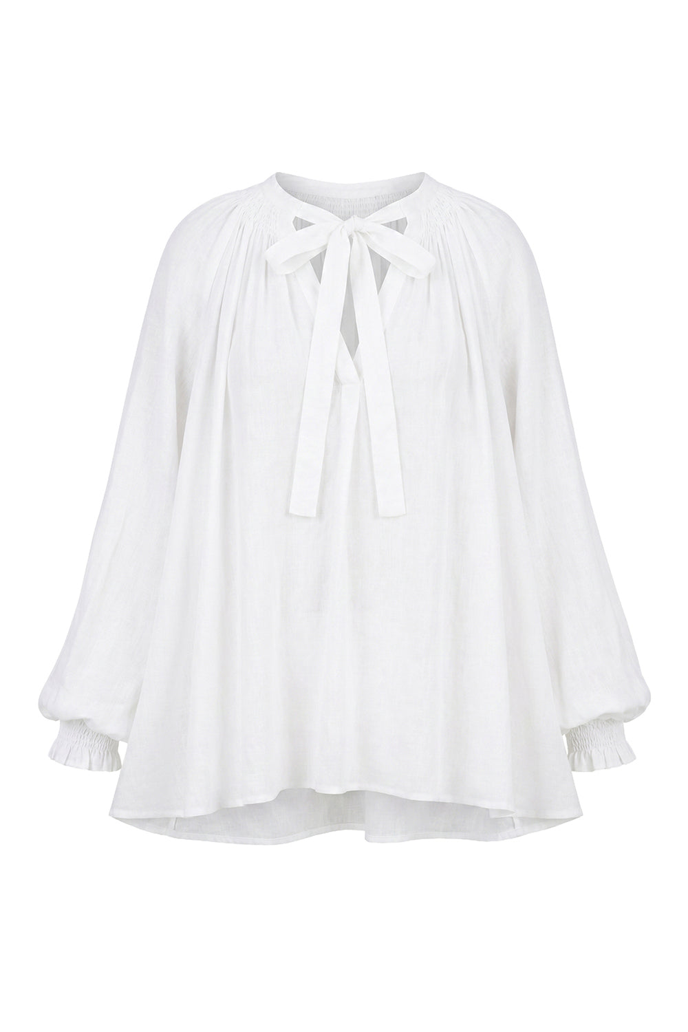 Wren Billow Sleeve Blouse in White