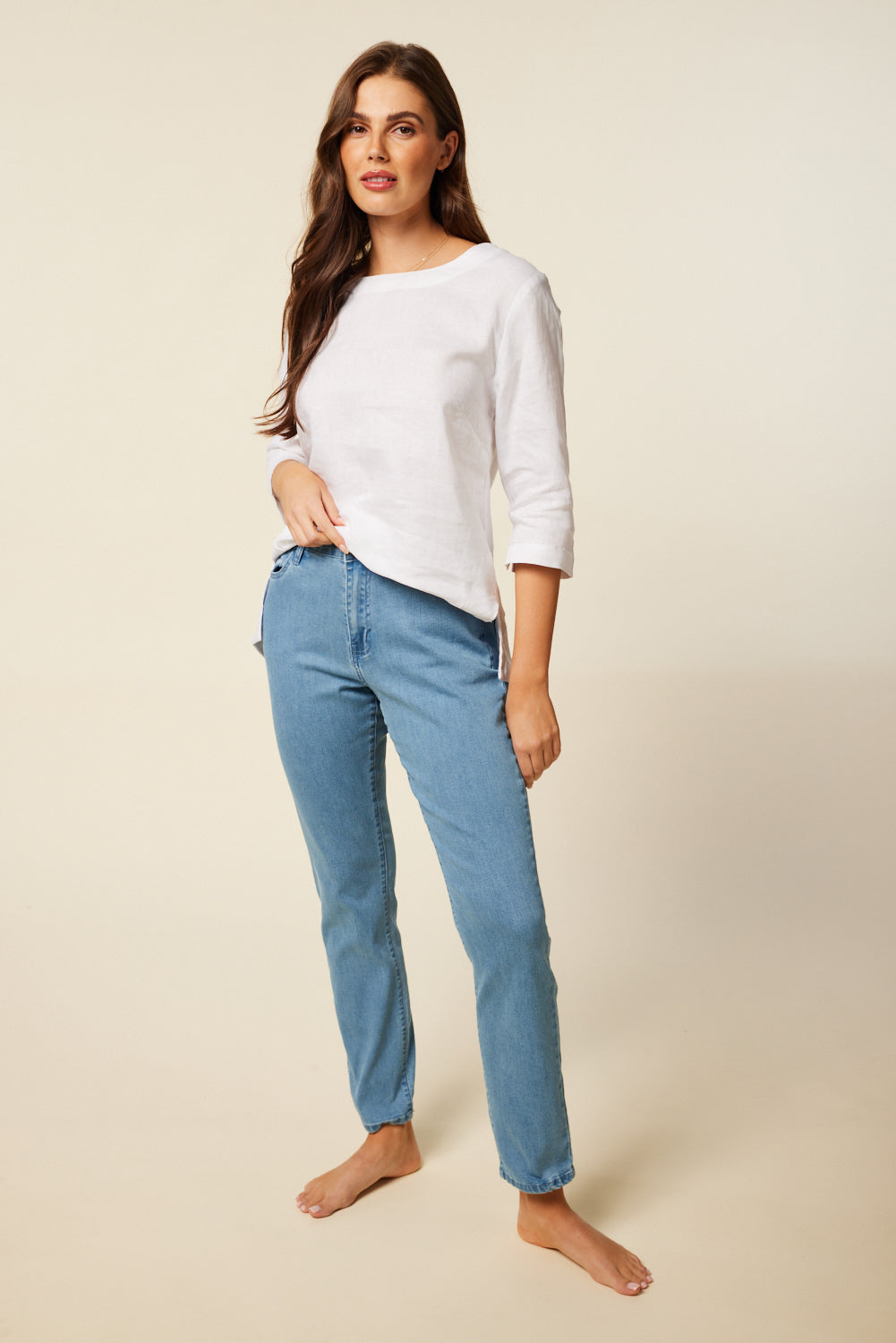 Adrift Denim Fitted Jeans in Light Blue (6956195053642)