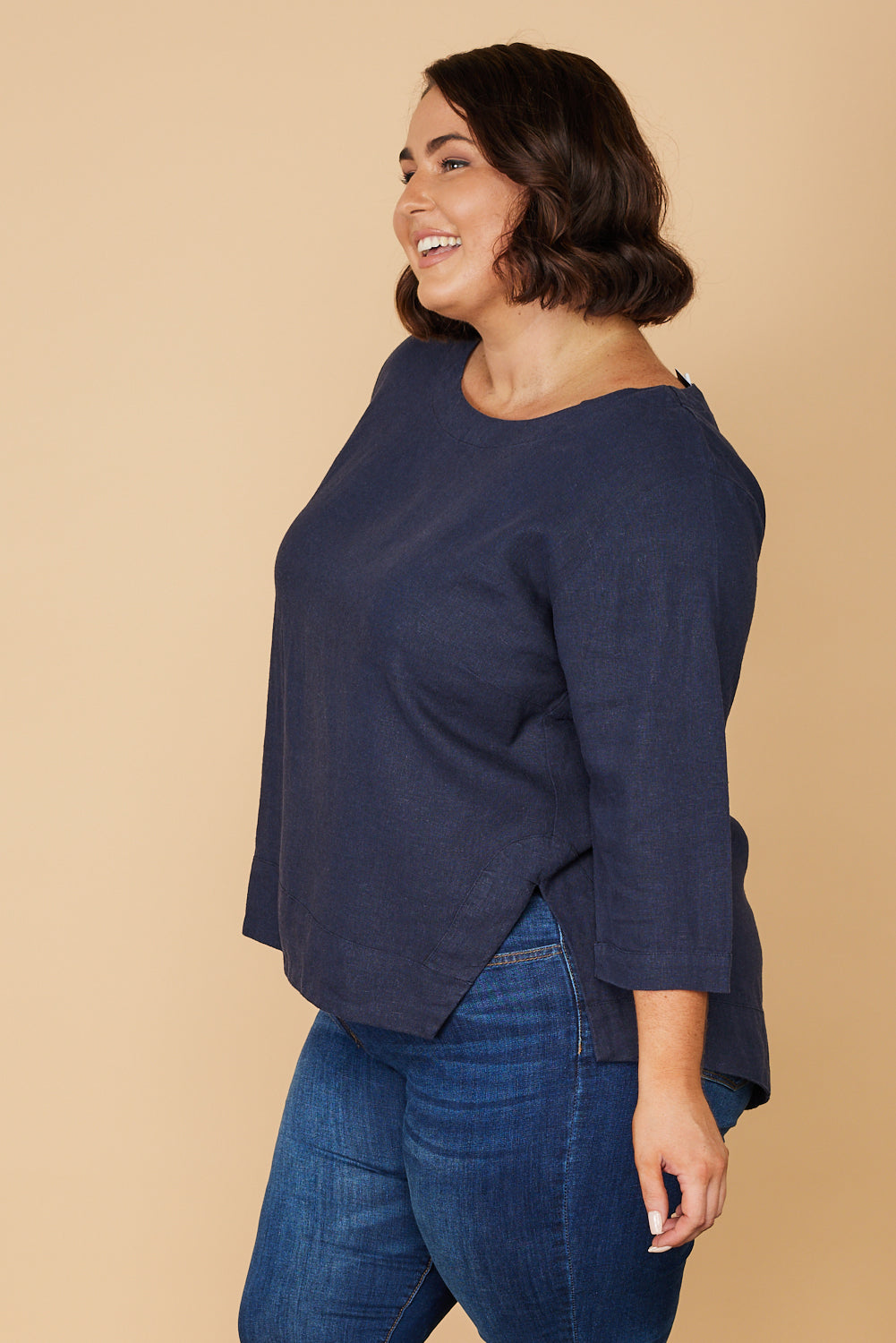 Boatneck Top in Navy (7019760156746)