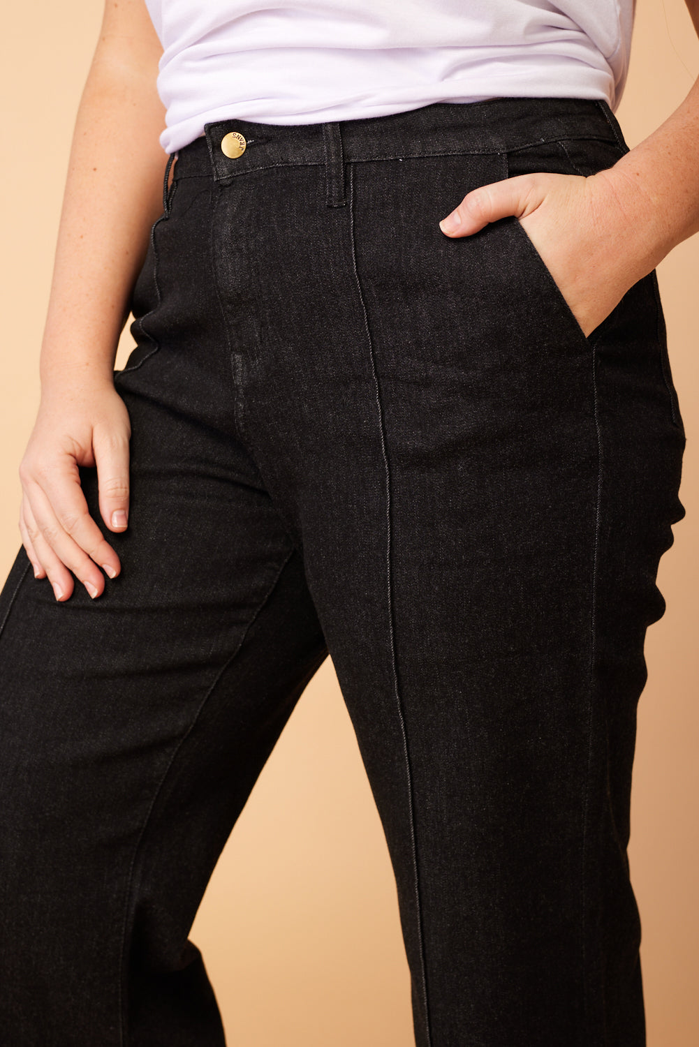 Adrift Denim Wide Leg Jeans in Black (6868252688458)