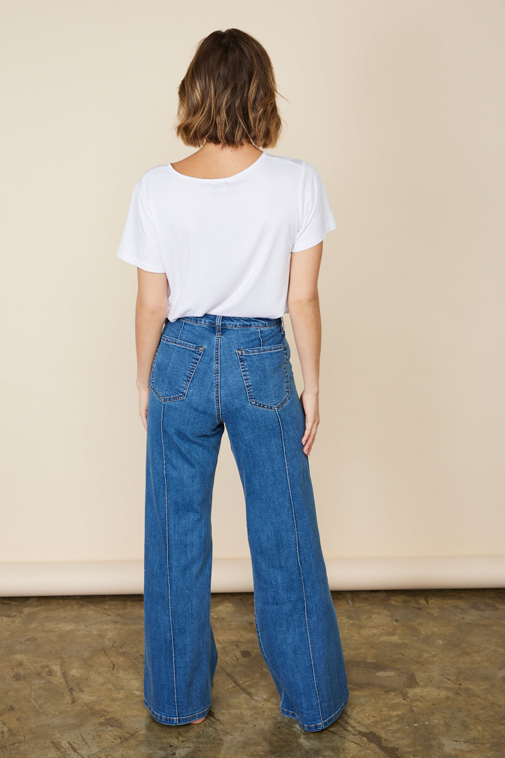 Adrift Denim Wide Leg Jeans in Navy (6868252622922)