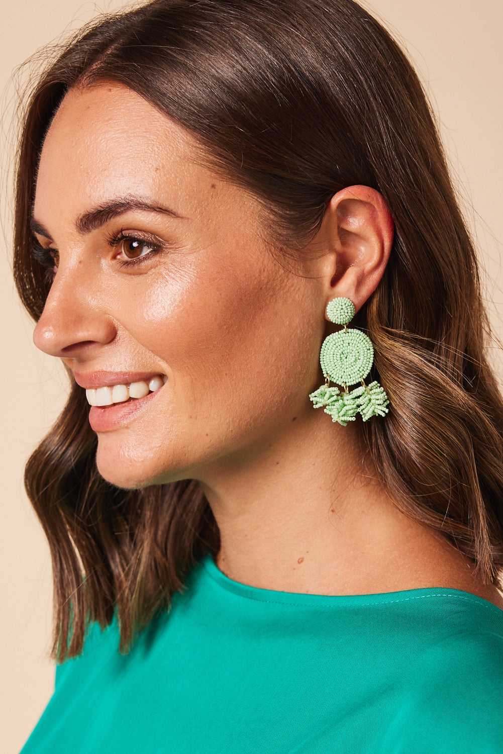 Ophelia Earrings in Lime Green (7072421478474)