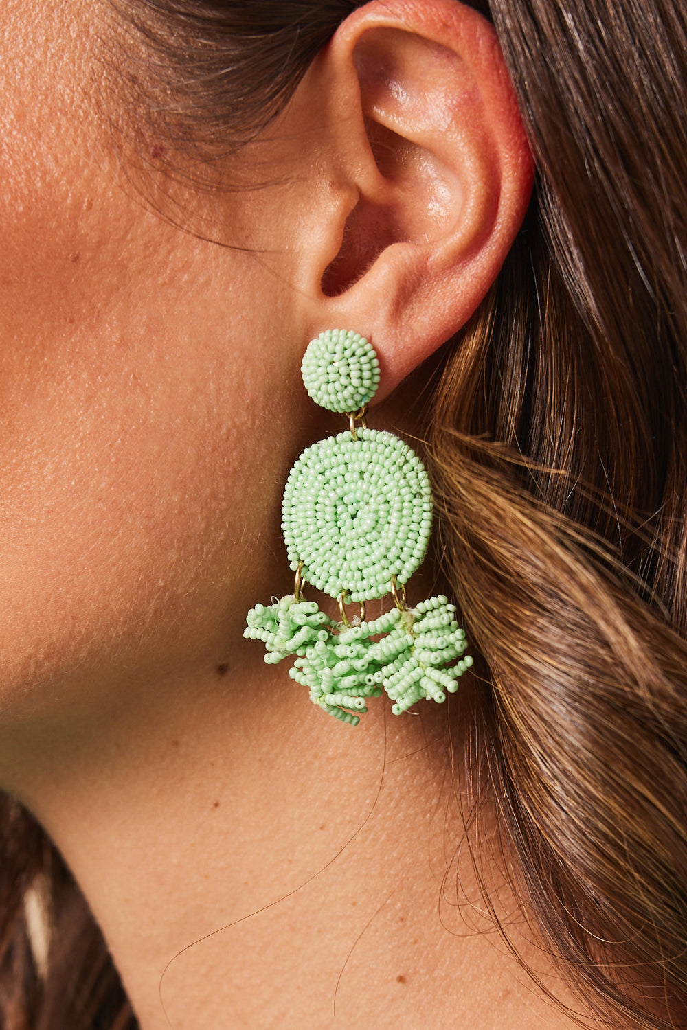 Ophelia Earrings in Lime Green (7072421478474)